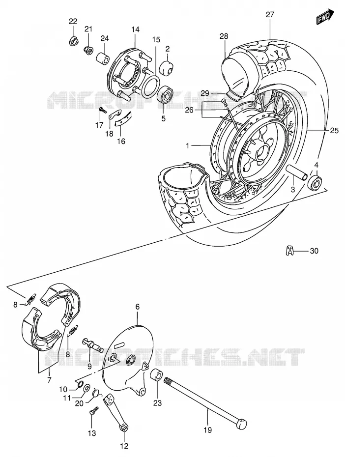 ROUE ARRIERE Suzuki MOTO 600 INTRUDER 1997  VS600GLV(E2)