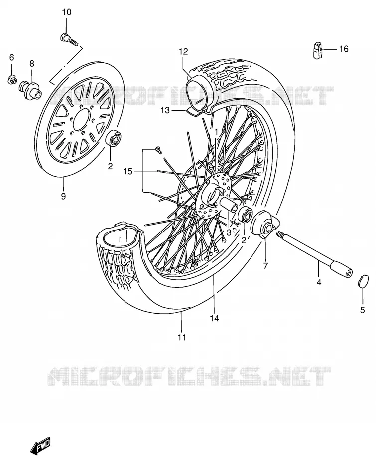 ROUE AVANT Suzuki MOTO 600 INTRUDER 1997  VS600GLFV(E2)