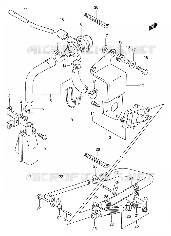SYSTÈME DE RECYCLAGE GAZ D'ECHAPPEMENT (E18) Suzuki MOTO 600 INTRUDER 1996  VS600GLUT(E2)