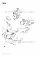 PARE CHOC AVANT   ENTOURAGE DE PHARE (LT A750XPZL1 P28) pour Suzuki KINGQUAD 750 2011