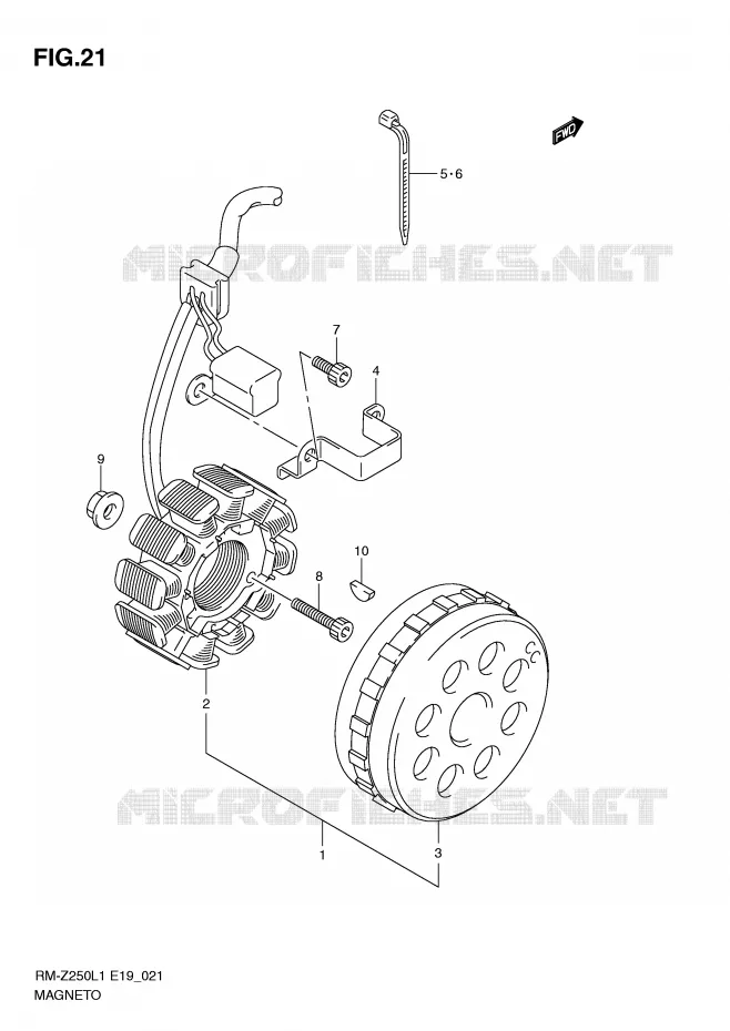ALLUMAGE ROTOR - STATOR Suzuki MOTO 250 RM-Z 2011  RM-Z250L1(E19)