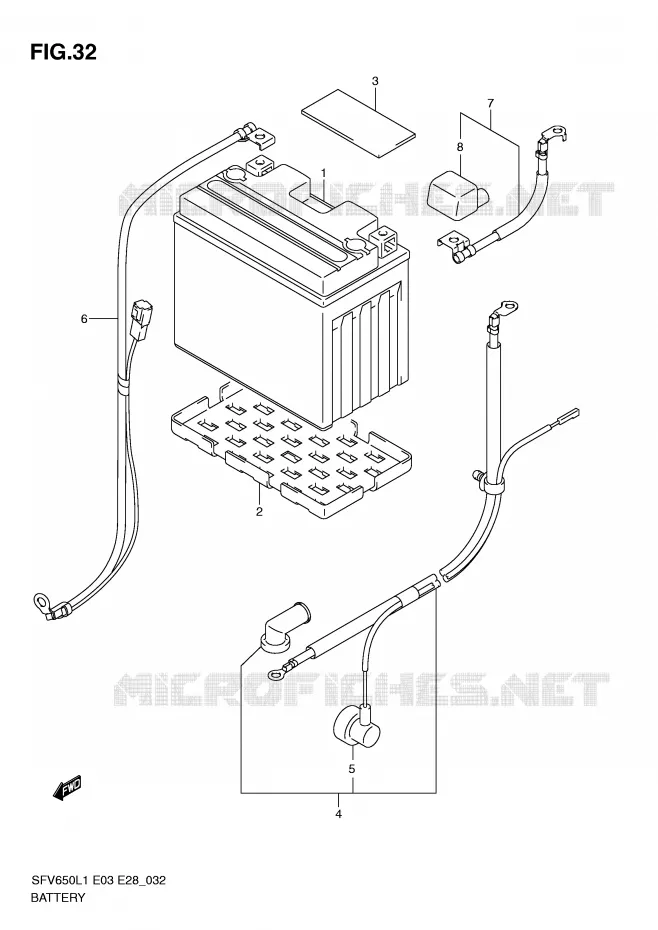 BATTERIE (SFV650AL1 E28) Suzuki MOTO 650 GLADIUS 2011  SFV650L1(E3/E28)