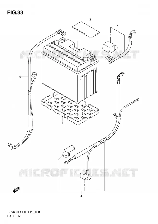 BATTERIE (SFV650AL1 E33) Suzuki MOTO 650 GLADIUS 2011  SFV650L1(E3/E28)
