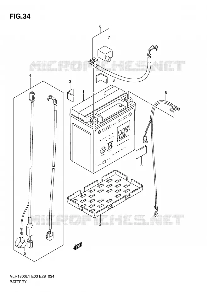 BATTERIE Suzuki MOTO 1800 BOULEVARD 2011  VLR1800TL1(E3/E28)