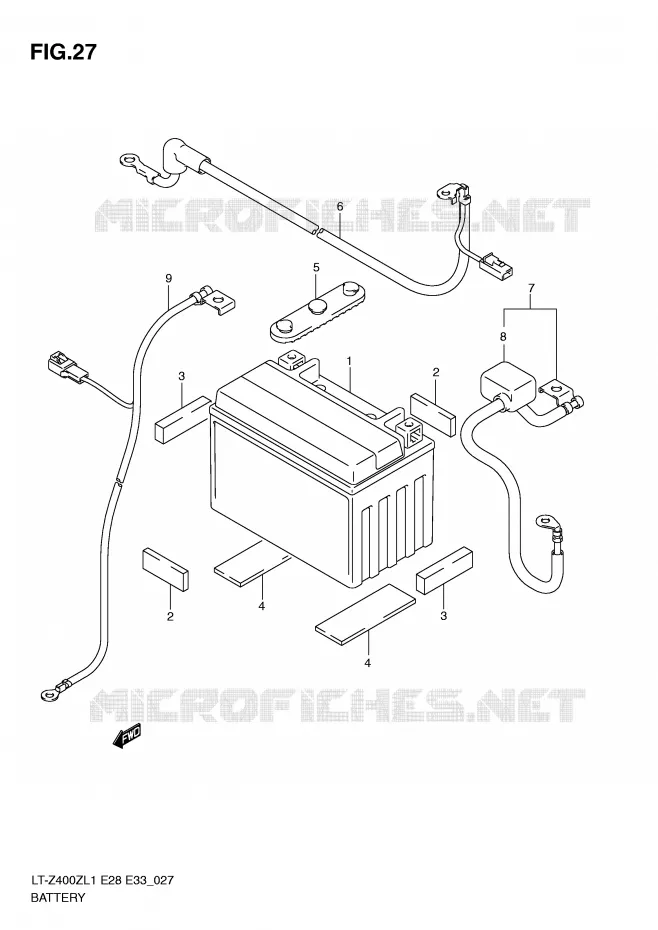 BATTERIE Suzuki QUAD 400 QUADSPORT 2011  LT-Z400L1(E28/E33)