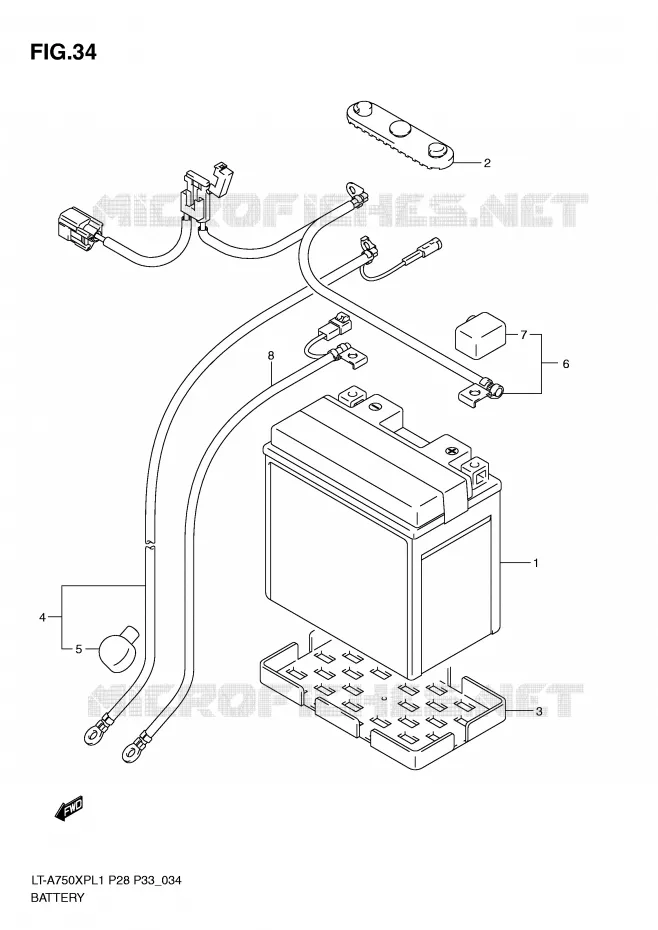 BATTERIE Suzuki QUAD 750 KINGQUAD 2011  LT-A750XPL1(P28/P33)