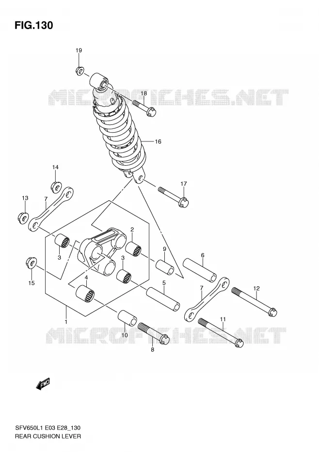 BIELLETTE DE SUSPENSION ARRIERE (SFV650L1 E33) Suzuki MOTO 650 GLADIUS 2011  SFV650AL1(E3/E28)