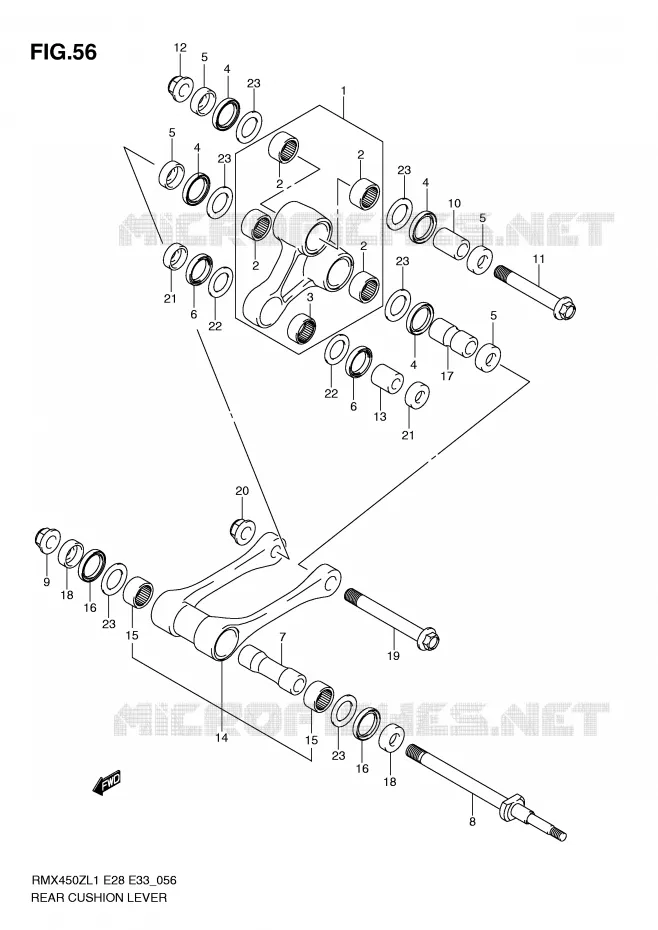 BIELLETTE DE SUSPENSION ARRIERE Suzuki MOTO 450 RMX-Z 2011  RMX450ZL1(E28/E33)