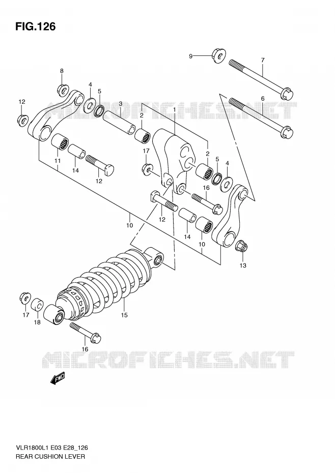 BIELLETTE DE SUSPENSION ARRIERE (VLR1800TL1 E3) Suzuki MOTO 1800 INTRUDER 2011  VLR1800L1(E3/E28)