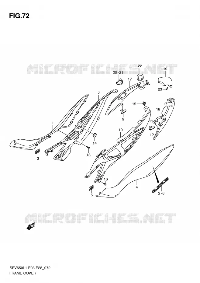 CARENAGES (SFV650AL1 E33) Suzuki MOTO 650 GLADIUS 2011  SFV650L1(E3/E28)