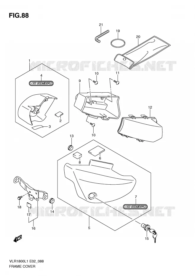 CARENAGES (VLR1800L1 E24) Suzuki MOTO 1800 INTRUDER 2011  VLR1800L1(E2)