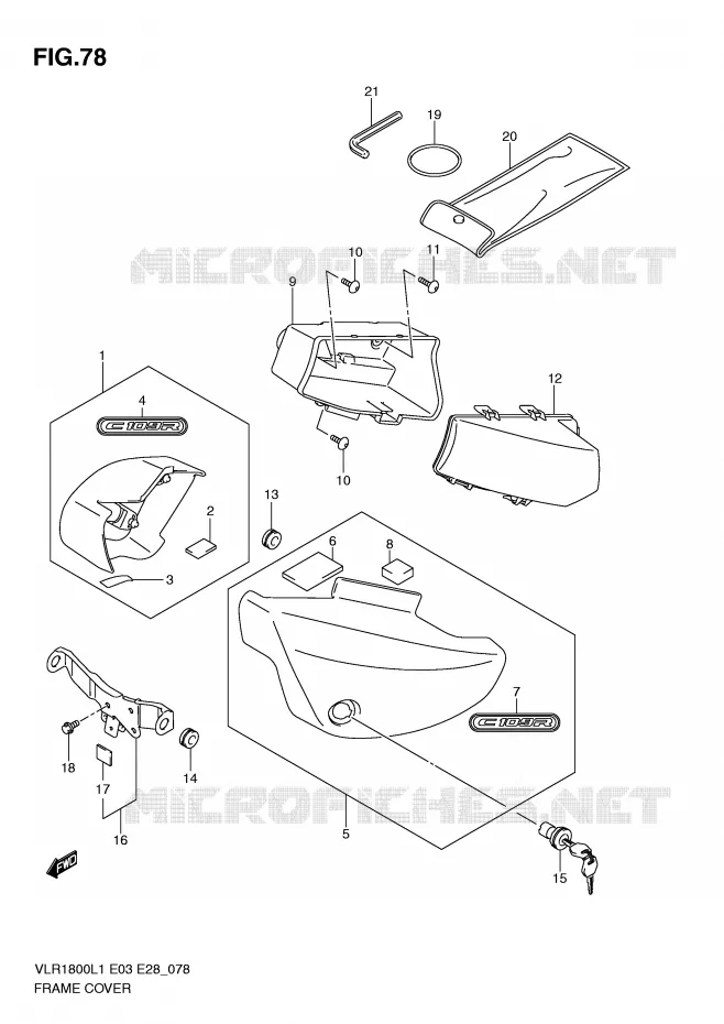 CARENAGES (VLR1800L1 E33) Suzuki MOTO 1800 INTRUDER 2011  VLR1800L1(E3/E28)