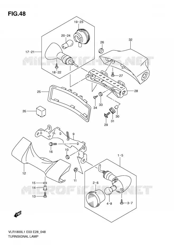 CLIGNOTANTS Suzuki MOTO 1800 INTRUDER 2011  VLR1800L1(E3/E28)