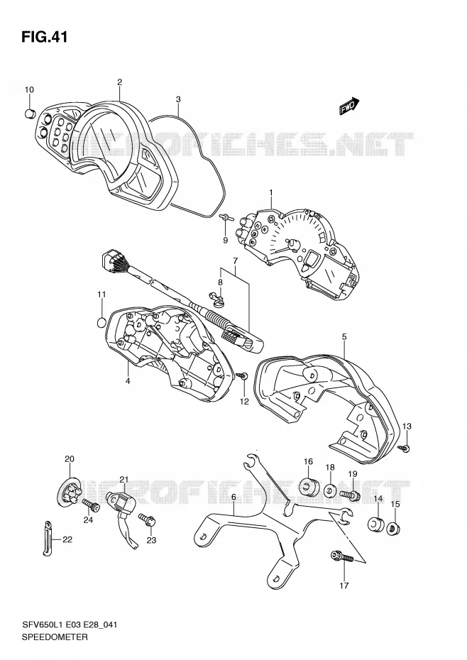 COMPTEUR (SFV650L1 E33) Suzuki MOTO 650 GLADIUS 2011  SFV650L1(E3/E28)