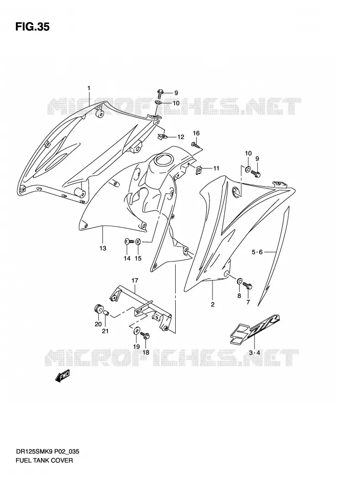 COUVRE RESERVOIR (MODEL K9) Suzuki MOTO 125 DR 2010  DR125SML0