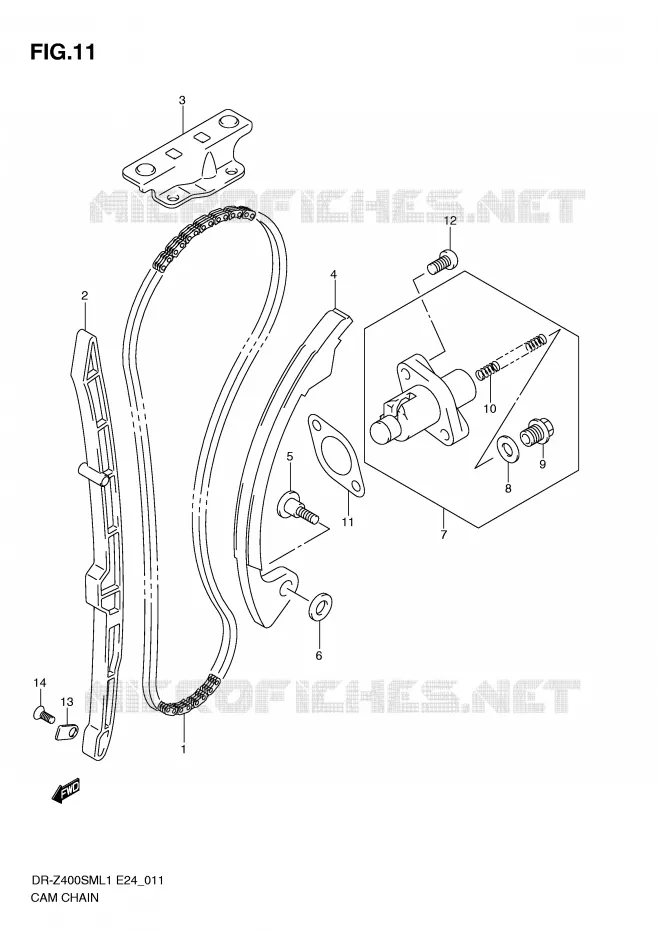 DISTRIBUTION Suzuki MOTO 400 DR-Z 2011  DR-Z400SML1(E24)