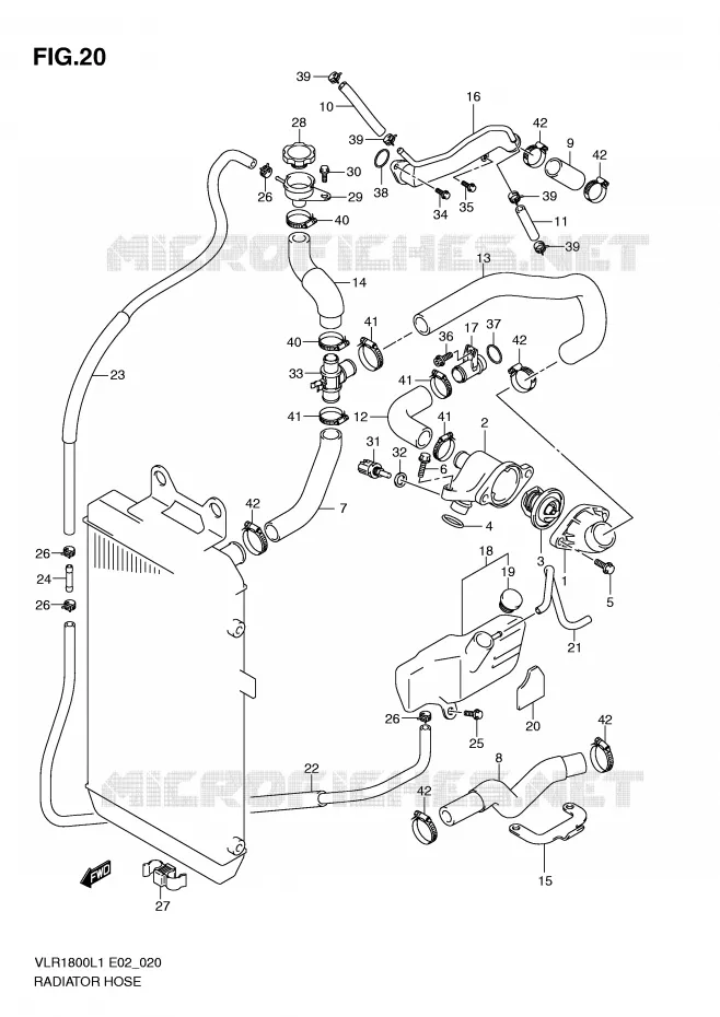 DURITE DE RADIATEUR Suzuki MOTO 1800 INTRUDER 2011  VLR1800UFL1(E2)