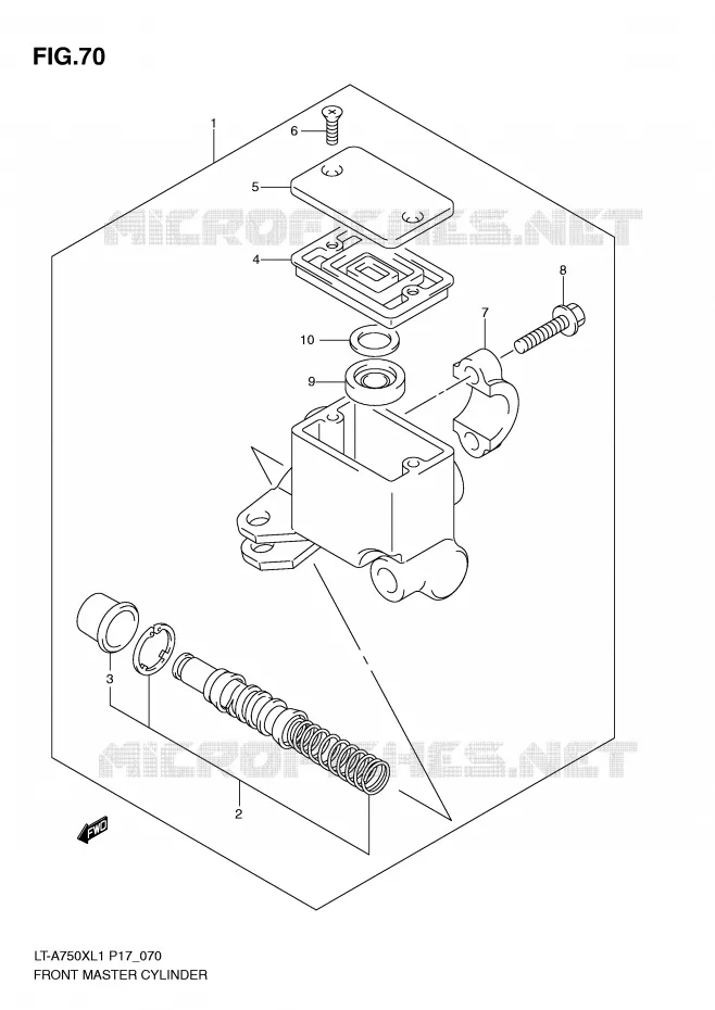 MAITRE CYLINDRE AVANT Suzuki QUAD 750 KINGQUAD 2011  LT-A750XL1(P17)