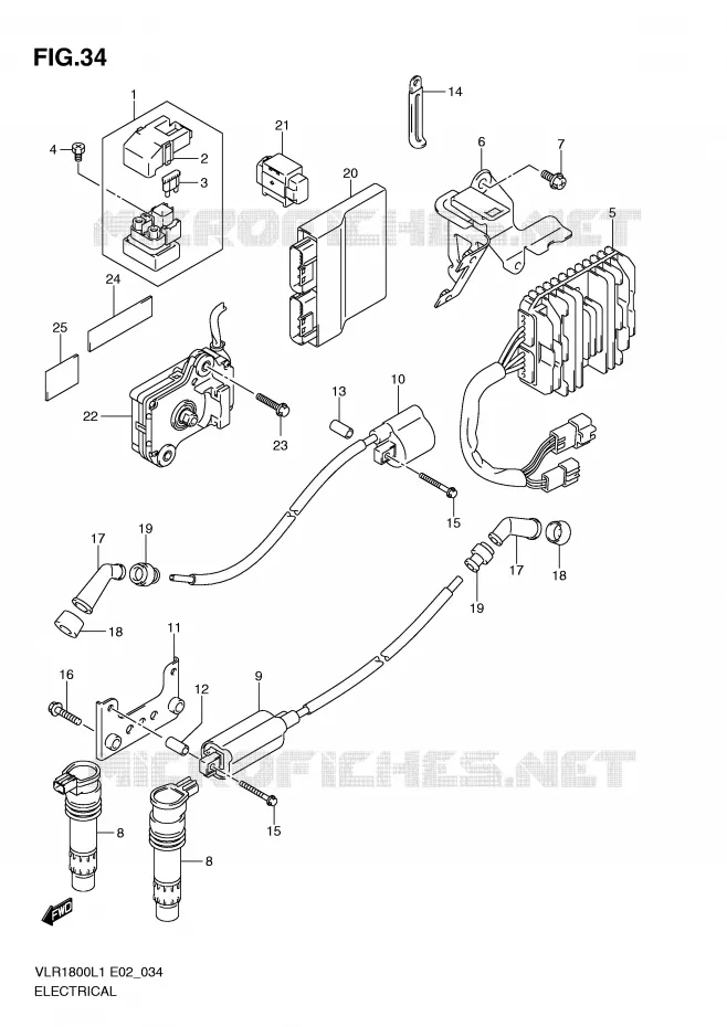 PARTIE ELECTRIQUE (VLR1800TL1 E19) Suzuki MOTO 1800 INTRUDER 2011  VLR1800TL1(E2)