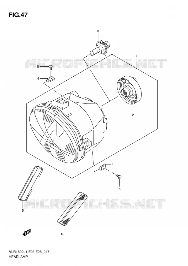 PHARE Suzuki MOTO 1800 BOULEVARD 2011  VLR1800TL1(E3/E28)
