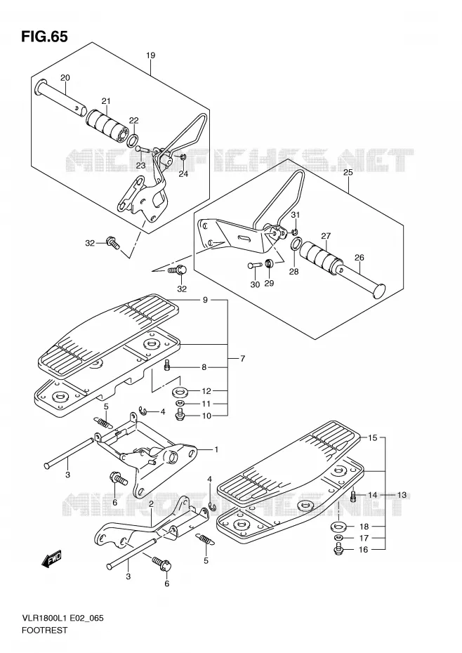 REPOSE PIEDS (VLR1800L1 E2) Suzuki MOTO 1800 INTRUDER 2011  VLR1800L1(E2)