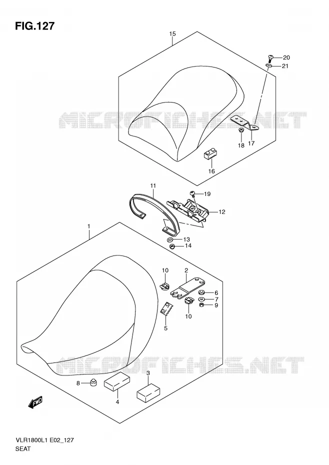 SELLE (VLR1800L1 E24) Suzuki MOTO 1800 INTRUDER 2011  VLR1800UFL1(E2)