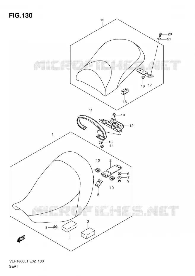 SELLE (VLR1800TL1 E24) Suzuki MOTO 1800 INTRUDER 2011  VLR1800UFL1(E2)