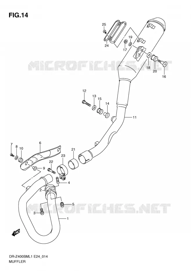 SILENCIEUX Suzuki MOTO 400 DR-Z 2011  DR-Z400SML1(E24)
