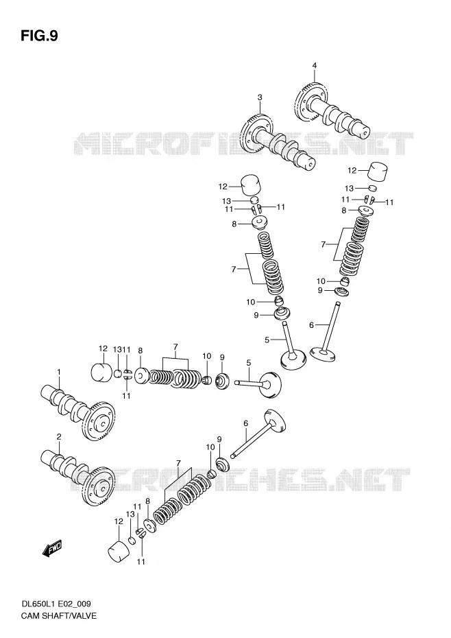 ARBRE A CAMES - SOUPAPES Suzuki MOTO 650 V-STROM 2011  DL650L1(E2)