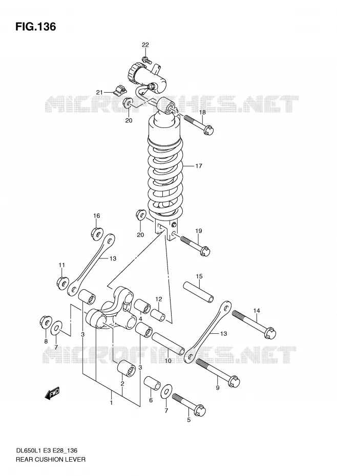 BIELLETTE DE SUSPENSION ARRIERE (DL650L1 E3) Suzuki MOTO 650 V-STROM 2011  DL650AL1(E3)