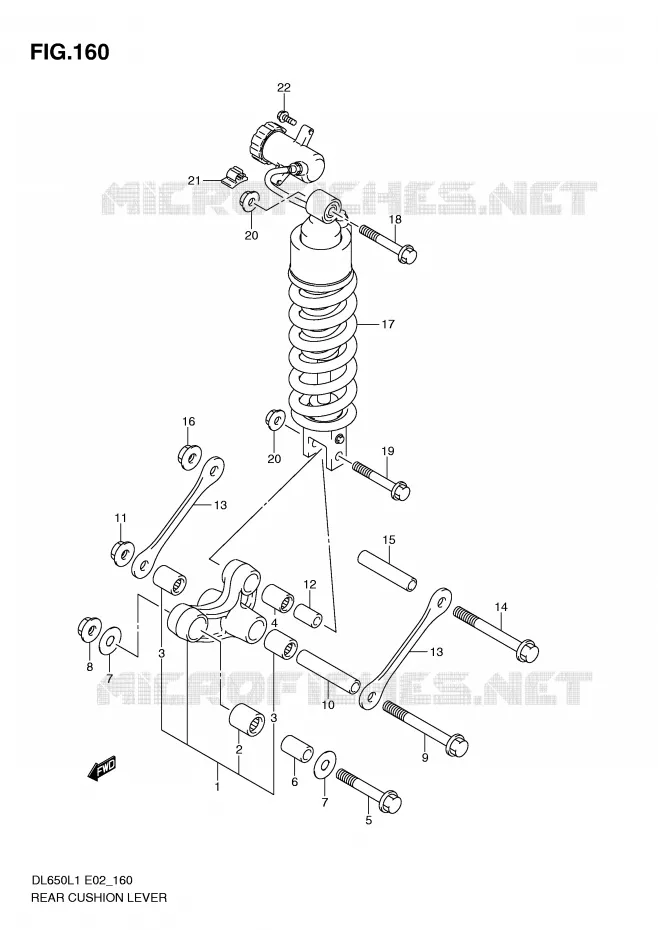 BIELLETTE DE SUSPENSION ARRIERE Suzuki MOTO 650 V-STROM 2011  DL650UEL1(E2)
