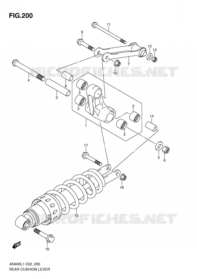 BIELLETTE DE SUSPENSION ARRIERE Suzuki SCOOTER 400 BURGMAN 2011  AN400L1(E2)