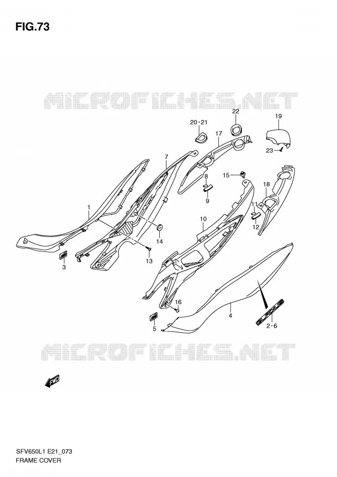 CARENAGES ARRIERE Suzuki MOTO 650 GLADIUS 2011  SFV650UL1(E21)