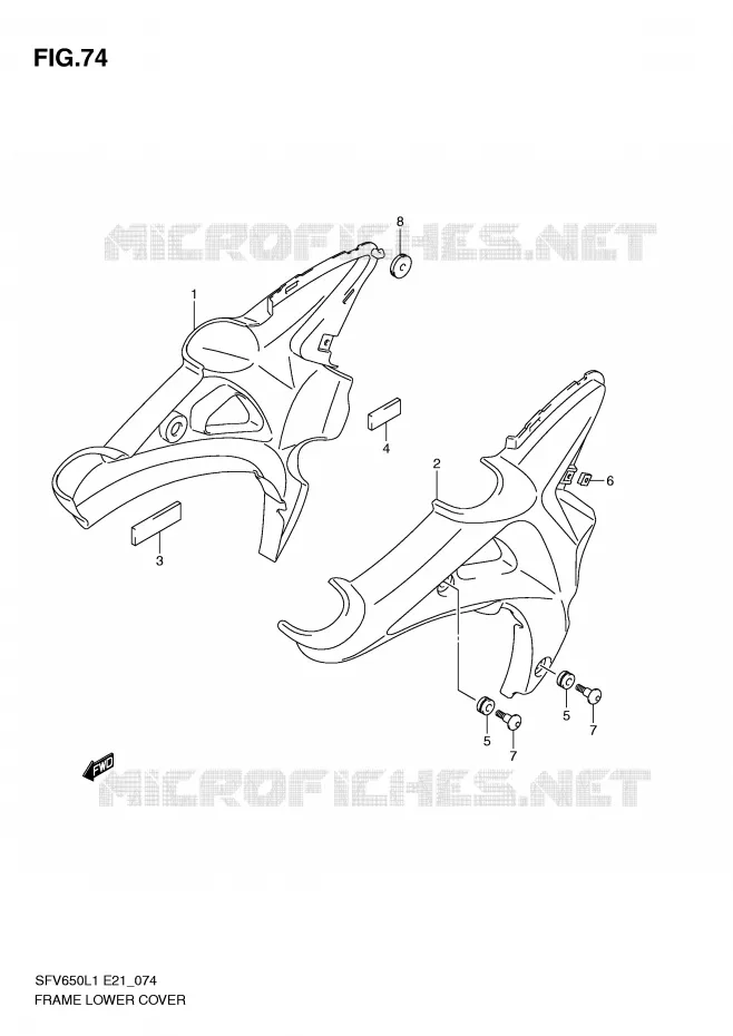 CARENAGES INFERIEURS Suzuki MOTO 650 GLADIUS 2011  SFV650AL1(E21)