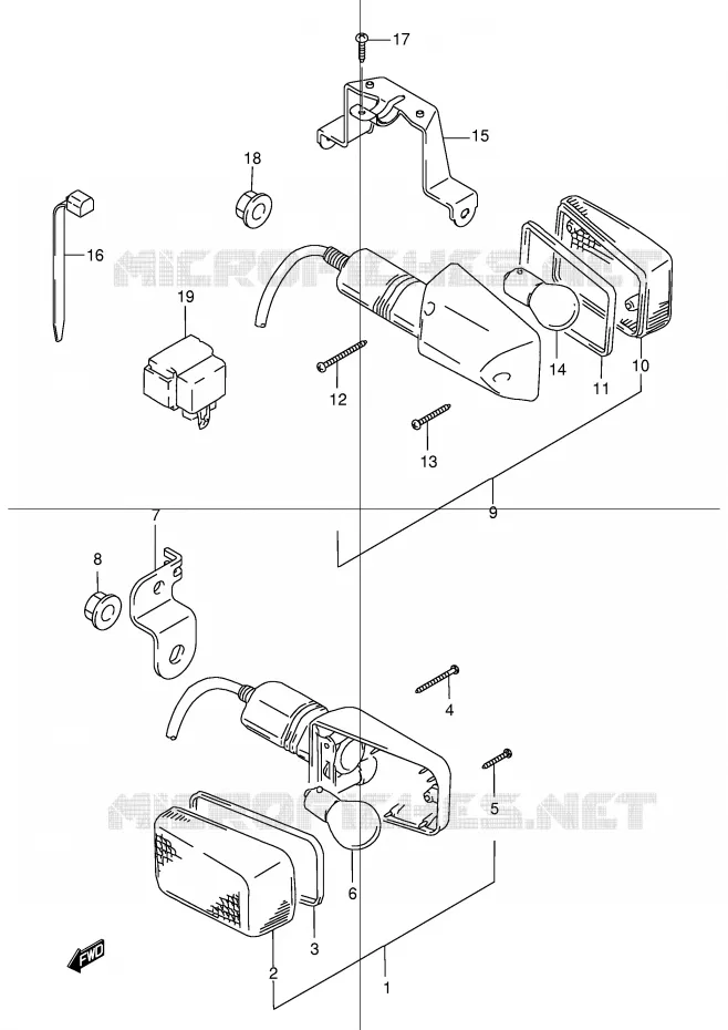 CLIGNOTANTS Suzuki MOTO 250 DR 1999  DR250RX(E24)