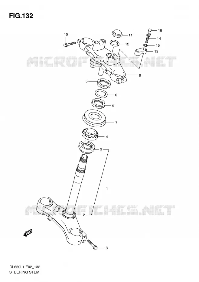 COLONNE DE DIRECTION Suzuki MOTO 650 V-STROM 2011  DL650UEL1(E2)