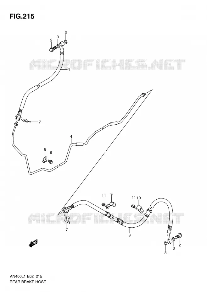 DURITE DE FREIN ARRIERE (AN400L1 E19) Suzuki SCOOTER 400 BURGMAN 2011  AN400AL1(E2)