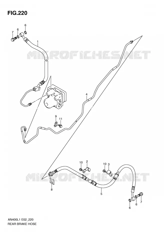 DURITE DE FREIN ARRIERE (AN400ZAL1 E2) Suzuki SCOOTER 400 BURGMAN 2011  AN400AL1(E2)