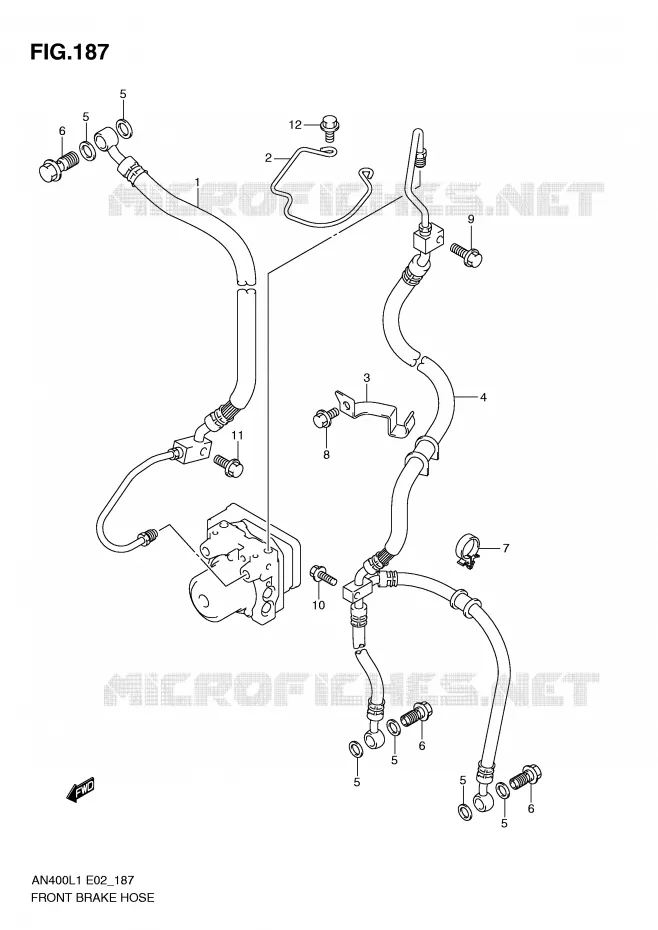 DURITE DE FREIN AVANT (AN400AL1 E19) Suzuki SCOOTER 400 BURGMAN 2011  AN400AL1(E2)