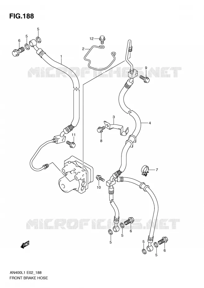 DURITE DE FREIN AVANT (AN400AL1 E24) Suzuki SCOOTER 400 BURGMAN 2011  AN400L1(E2)