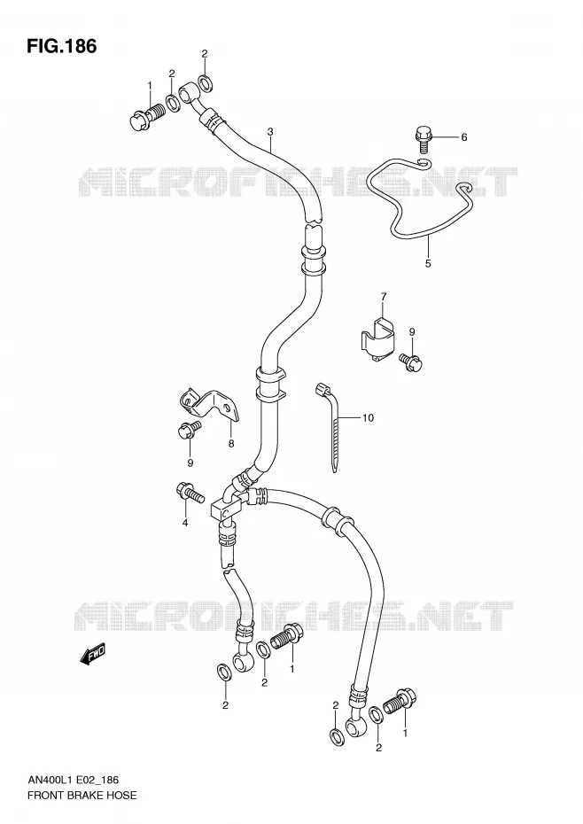 DURITE DE FREIN AVANT (AN400L1 E2) Suzuki SCOOTER 400 BURGMAN 2011  AN400AL1(E2)