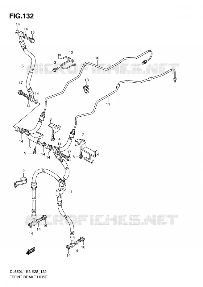 DURITE DE FREIN AVANT (DL650AL1 E28) Suzuki MOTO 650 V-STROM 2011  DL650L1(E3)