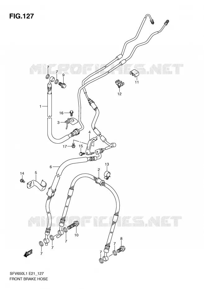 DURITE DE FREIN AVANT (SFV650AL1 E21) Suzuki MOTO 650 GLADIUS 2011  SFV650UL1(E21)