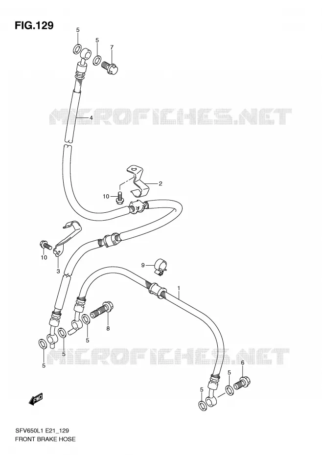 DURITE DE FREIN AVANT (SFV650UL1 E24) Suzuki MOTO 650 GLADIUS 2011  SFV650UAL1(E21)