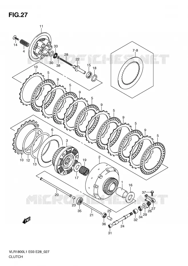 EMBRAYAGE Suzuki MOTO 1800 INTRUDER 2011  VLR1800L1(E3/E28)
