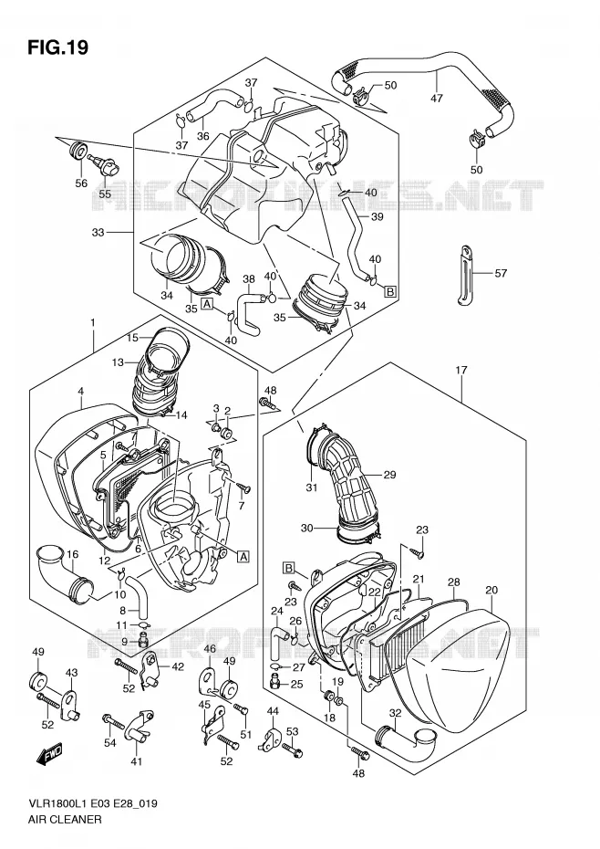 FILTRE A AIR Suzuki MOTO 1800 BOULEVARD 2011  VLR1800TL1(E3/E28)
