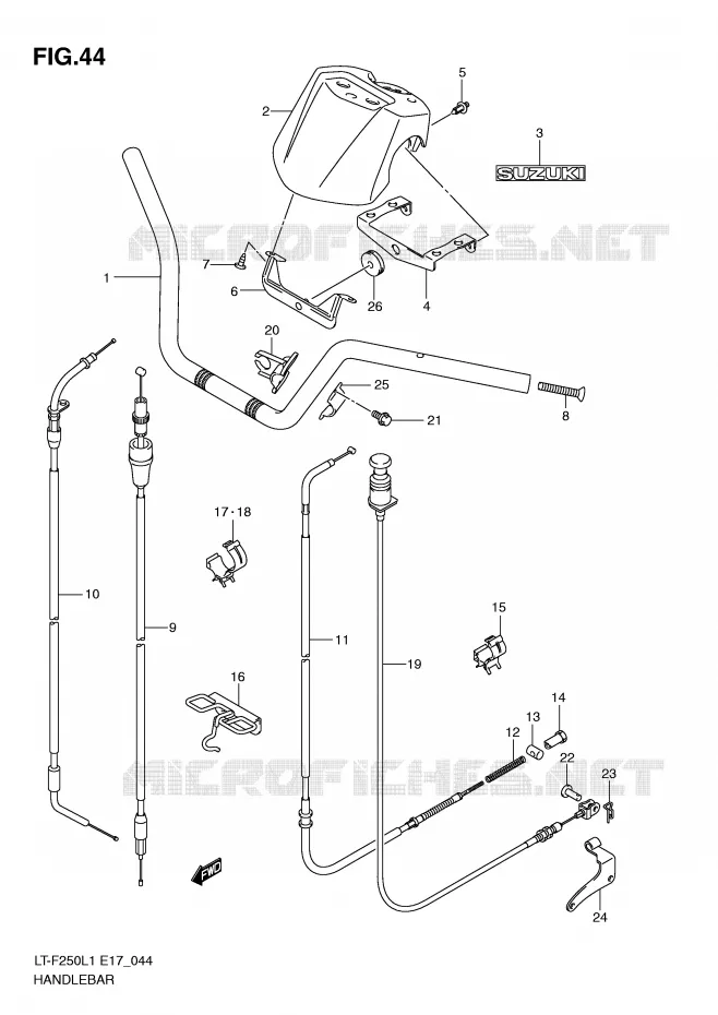 GUIDON (LT-F250L1 E24) Suzuki QUAD 250 OZARK 2011  LT-F250L1(E17)