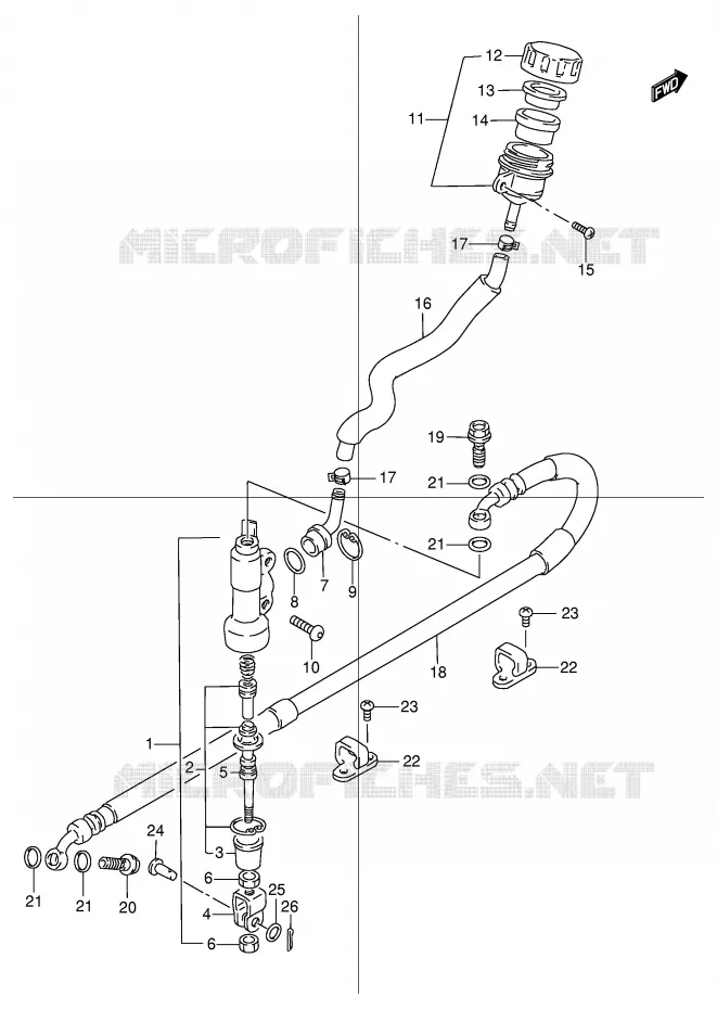 MAITRE CYLINDRE ARRIERE Suzuki MOTO 250 DR 1998  DR250RW(E24)