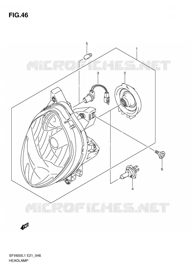 PHARE (SFV650UL1 E21) Suzuki MOTO 650 GLADIUS 2011  SFV650L1(E21)
