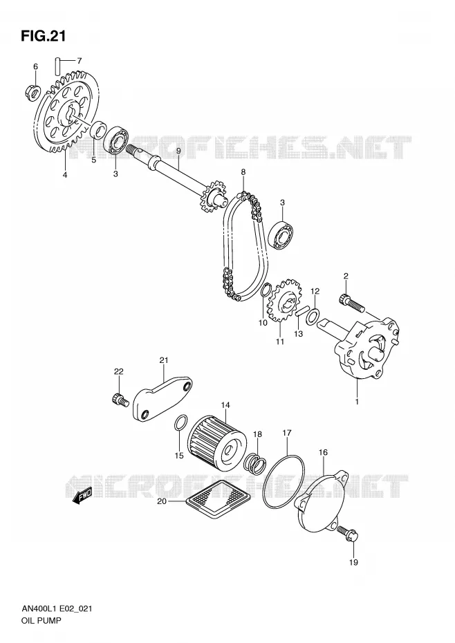 POMPE A HUILE Suzuki SCOOTER 400 BURGMAN 2011  AN400AL1(E2)